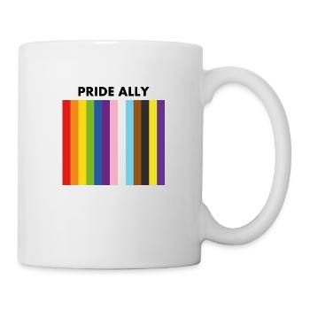 Gay Pride Ally inklusive Regenbogenflagge - Tasse - Weiß - Rechts