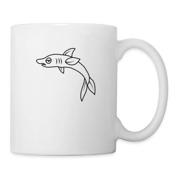 Gelangweilter Wütender Fisch - Tasse - Weiß - Rechts