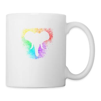 Regenbogenspritzer Elefantenkopf - Tasse - Weiß - Rechts