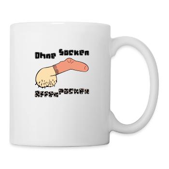 Ohne Socken: Affenpocken - Tasse - Weiß - Rechts