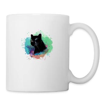 panther,gepard,leopard,schwarz,bunt,graffiti - Tasse - Weiß - Rechts