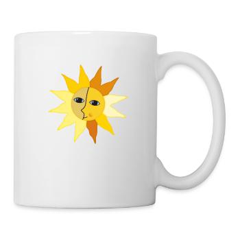 Soleil Rayons Lune Face Moment Bonheur hygge - Mug blanc - blanc - Droite