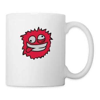 Haariges Monster Gesicht - Tasse - Weiß - Rechts