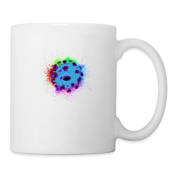 Corona Virus Bakterie anstecken bunte Farben - Tasse - Weiß - Rechts