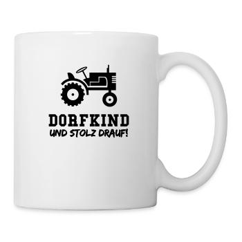 Traktor Dorfkind und Stolz drauf! - Tasse - Weiß - Rechts