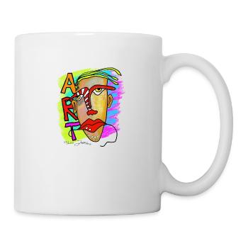 ART Portrait Woman Man Clown - Mug - white - Right