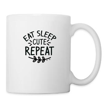 Manger dormir mignon Répéter - Mug blanc - blanc - Droite