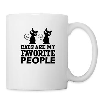 les chats sont mes personnes préférées - Mug blanc - blanc - Droite