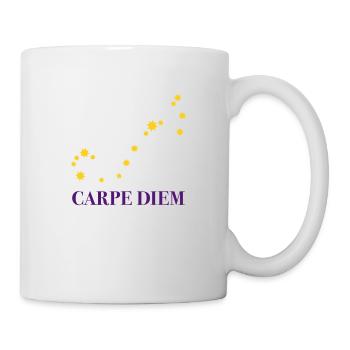 Carpe Diem nutze den Tag Sternbild Skorpion Himmel - Tasse - Weiß - Rechts