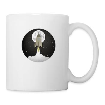 Runde Raketenabhebung im alten Stil - Tasse - Weiß - Rechts