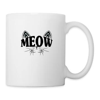 Meow Katze Miau - Tasse - Weiß - Rechts