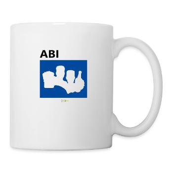 Bier Liga Logo ABI-Treff Jahr Blanko Blau 2 - Tasse - Weiß - Rechts