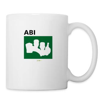 Bier Liga Logo ABI-Treff Jahr Blanko Grün 2 - Tasse - Weiß - Rechts