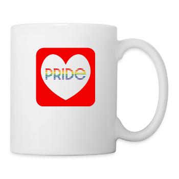 Cœur arc-en-ciel de fierté - Mug blanc - blanc - Droite