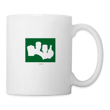 Bier Liga Logo ABI-Treff Jahr Blanko Grün 2 weiß - Tasse - Weiß - Rechts