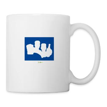 Bier Liga Logo ABI-Treff Jahr Blanko Blau 2 weiß - Tasse - Weiß - Rechts