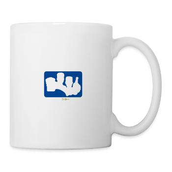 Bier Liga Logo ABI-Treff Jahr Blanko Blau weiß - Tasse - Weiß - Rechts