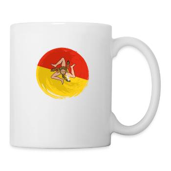 Drapeau de la Sicile Italie Palerme Trinacria Italia - Mug blanc - blanc - Droite