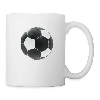 Fußbälle Sticker Schwarz Weiß Fußball - Tasse - Weiß - Rechts