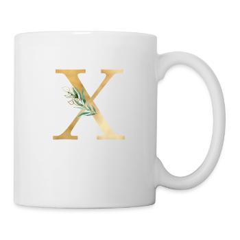 Monogramme X Botanique personnalisable - Mug blanc - blanc - Droite