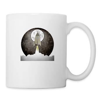 Runder alter Raketenhintergrund - Tasse - Weiß - Rechts