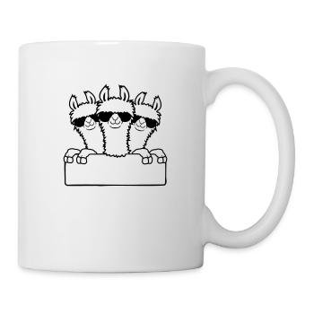 Bouclier des amis de l’équipe Lamas - Mug blanc - blanc - Droite