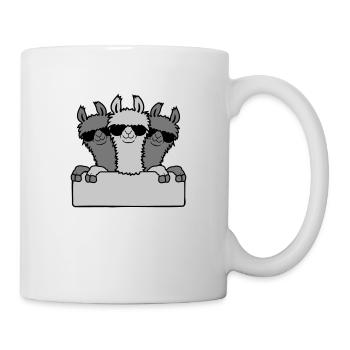 Bouclier de l’équipe lamas friends - Mug blanc - blanc - Droite