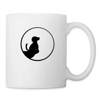 Klippe Mond sitzender Hund - Tasse - Weiß - Rechts