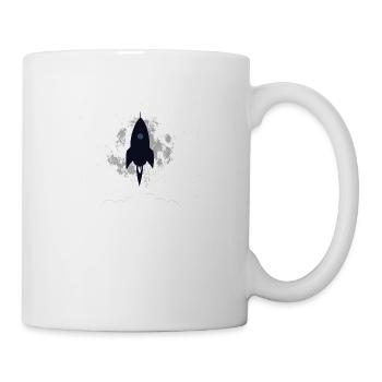 Silhouette Rakete hebt ab - Tasse - Weiß - Rechts