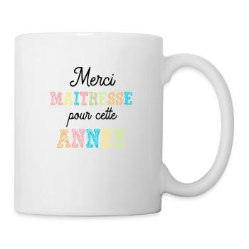 Merci maîtresse pour cette année cadeau fin d'anné - Mug blanc - blanc - Droite