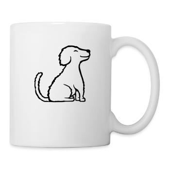 Braver glücklicher sitzender Hund - Tasse - Weiß - Rechts