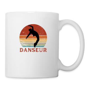 DANSEUR SILHOUETTE HOMME SUNSET ROUGE VINTAGE - Mug blanc - blanc - Droite
