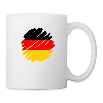 Deutschland Flagge Deutsche Fahne Used Look Heimat - Tasse - Weiß - Rechts