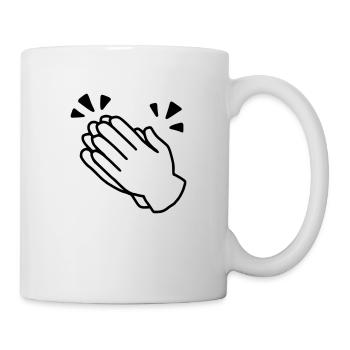 Emoji Applaus Skizze schwarz - Tasse - Weiß - Rechts