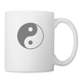 Yin Yang gris transparent chakra yoga om dualität - Mug blanc - blanc - Droite