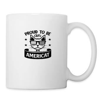 Proud to be an Americat Lustige Katze - Tasse - Weiß - Rechts