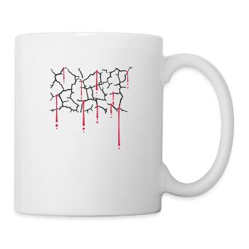 Blut Tropfen Risse Muster - Tasse - Weiß - Rechts