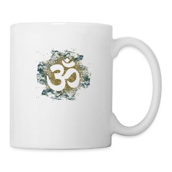 om zeichen gold metal elemente yoga - Tasse - Weiß - Rechts