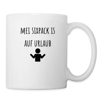 Mei Sixpack is auf Urlaub - Tasse - Weiß - Rechts