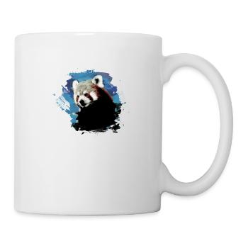 Red panda, graffiti, painting,panda bear,blue,brown - Mug - white - Right