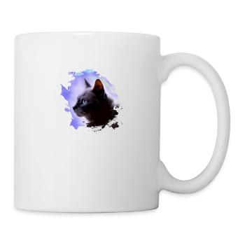 chat, coloré, aquarelle, art, peinture, graffiti, violet - Mug blanc - blanc - Droite