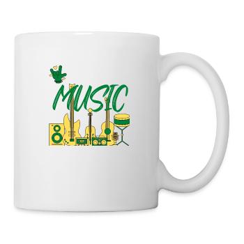 I love Music green yellow - Mug blanc - blanc - Droite