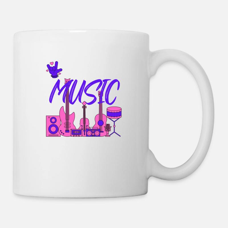 I love Music Blue - Mug blanc - blanc