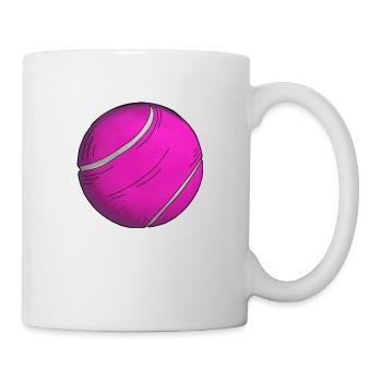 Autocollant de balle de tennis Rose Joueur de tennis - Mug blanc - blanc - Droite