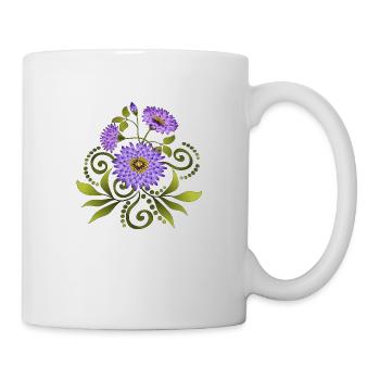 Fleur - Mug blanc - blanc - Droite