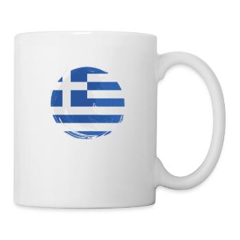 Griechenland Flagge Hellas Athen Griechische Fahne - Tasse - Weiß - Rechts