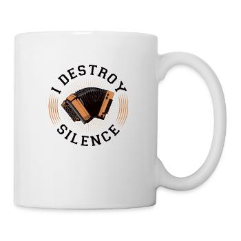 I Destroy Silence, Steirische Harmonika Quetschn - Tasse - Weiß - Rechts