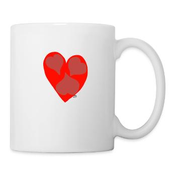 Quatre cœurs. - Mug blanc - blanc - Droite