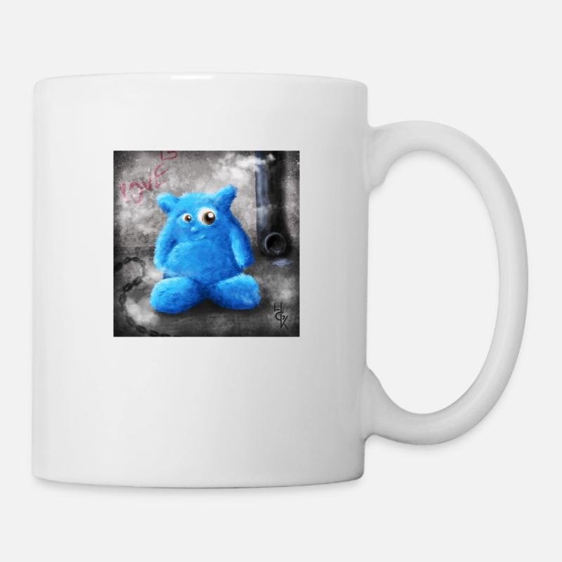 Blue plush love - Mug - white