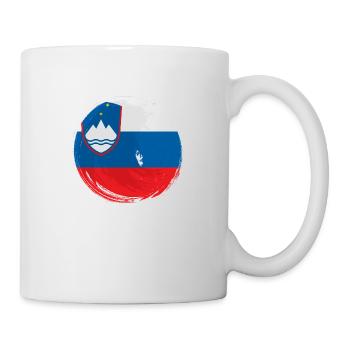 Slowenien Flagge Balkan Slowenische Fahne Vintage - Tasse - Weiß - Rechts
